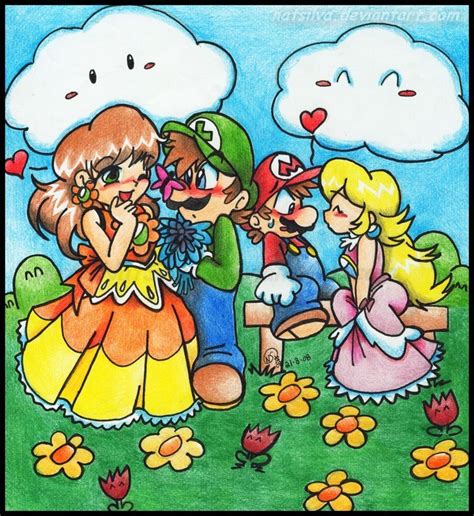 luigi and daisy mario and peach|are luigi and daisy together.